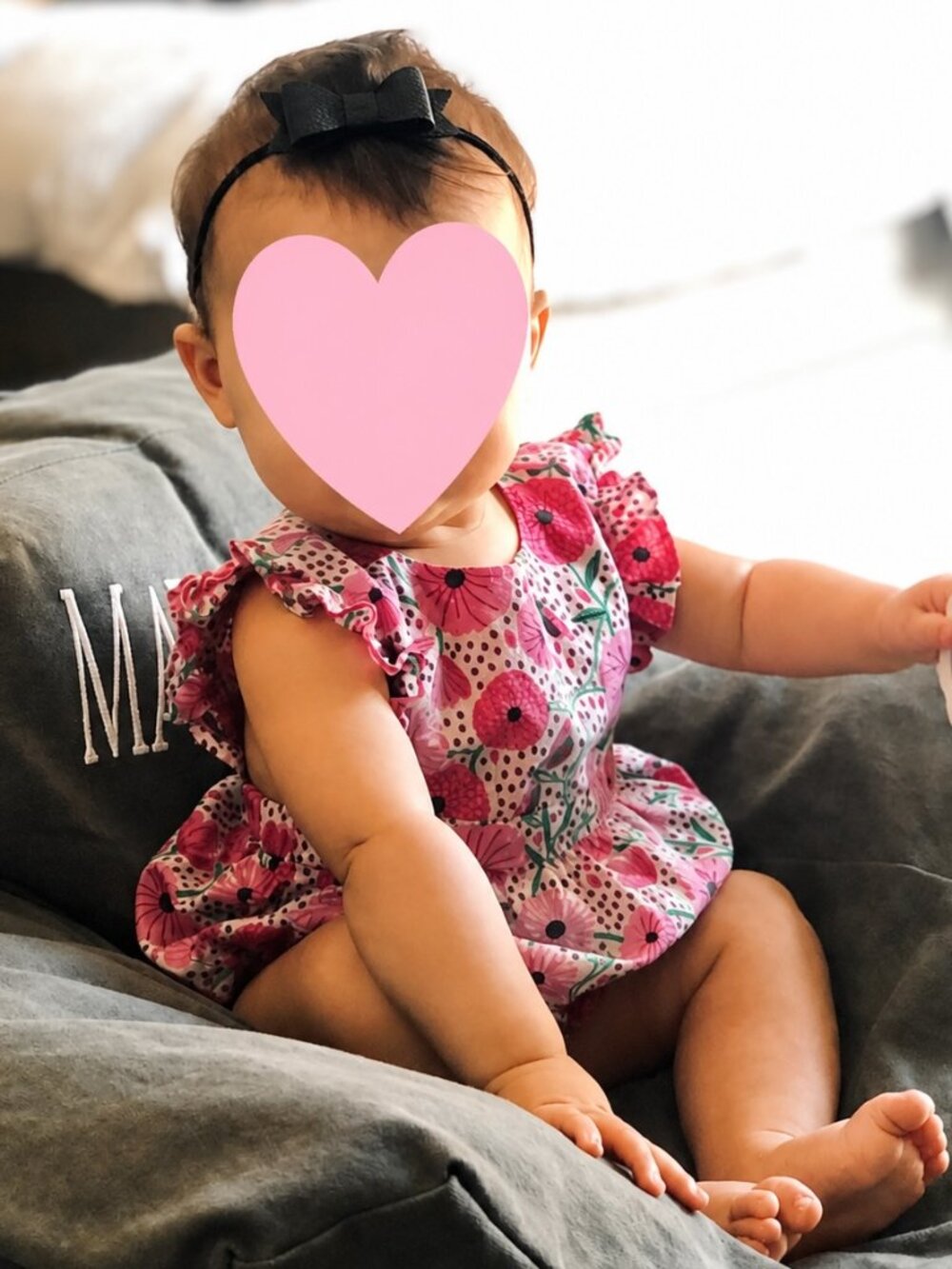 Egg Baby Floral Bubble Romper 6M Pink Ruffle One Piece